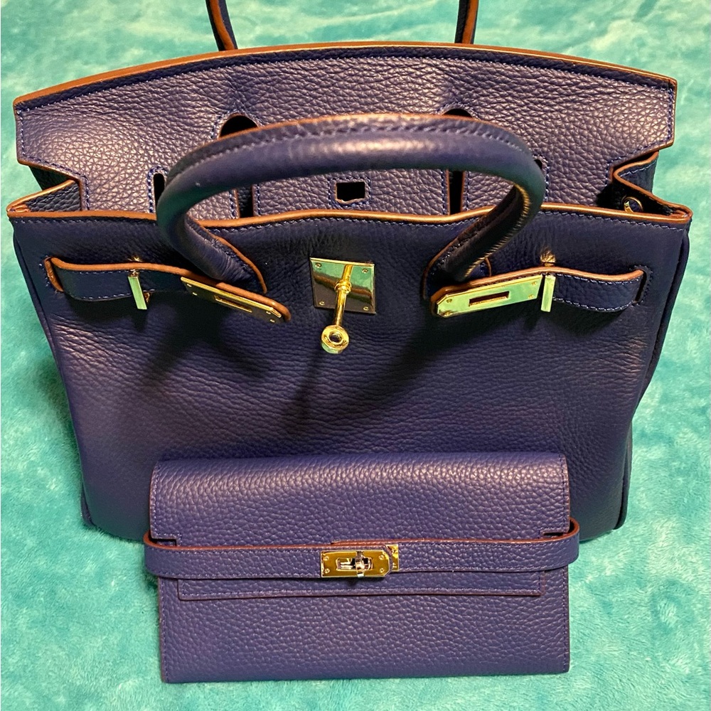 Luxury Top Handle Tote Bag & Matching Wallet
